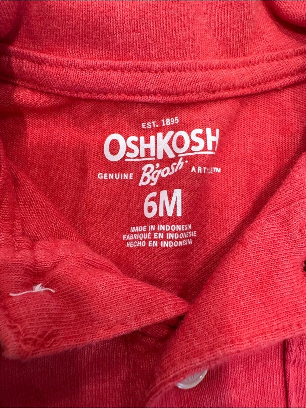 OshKosh B'gosh Coral-Red Polo Bodysuit